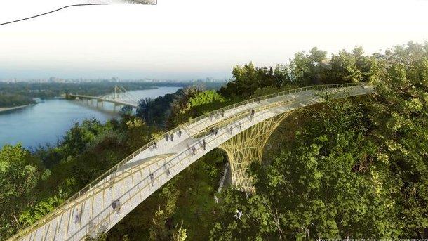 Статья Каким будет новый мост в Киеве между Крещатым парком и Владимирской горкой Утренний город. Киев