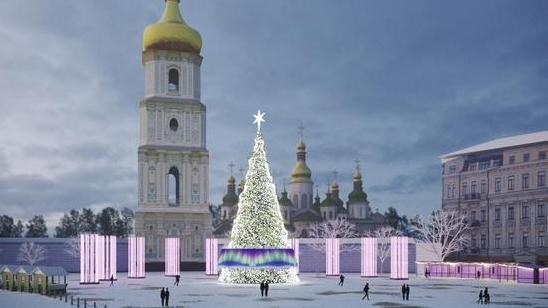 Стаття В центре Киева начинается подготовка к Новому году Ранкове місто. Київ